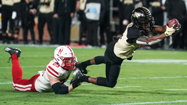 TJ Sheffield touchdown Purdue football vs Nebraska Isaac Gifford 2022 USATSI_19243458